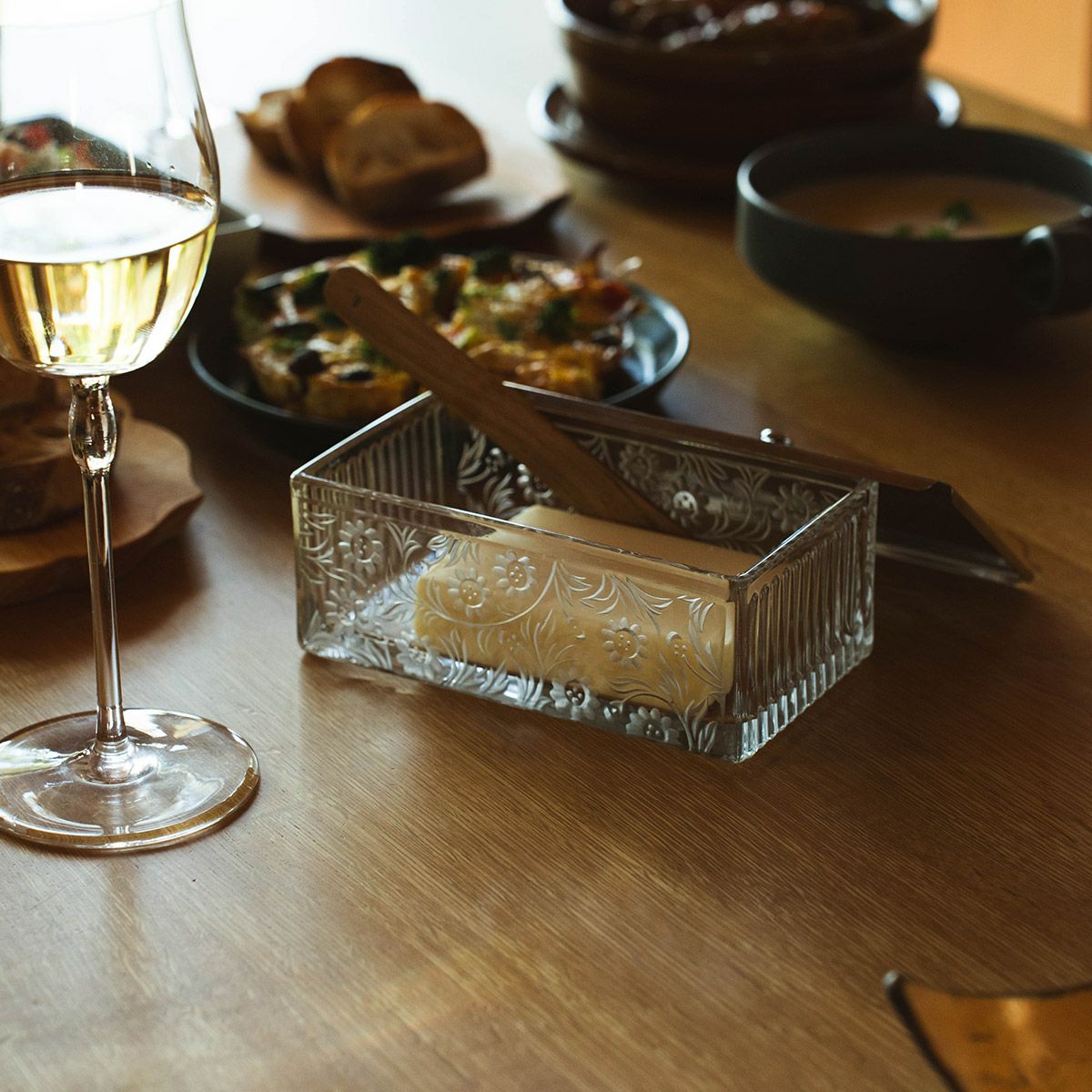 廣田硝子 レイシー バターケースガラス製 バターケース宅配便指定